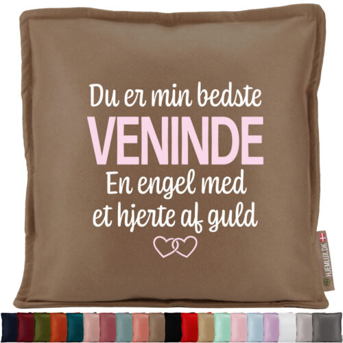 Du er min bedste veninde... | Pyntepude i filt