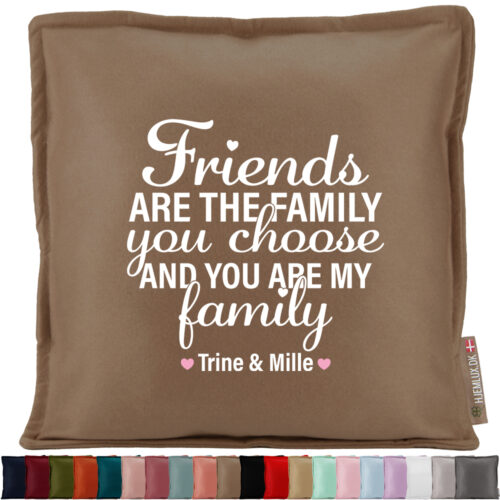 Friends are the family... #1 m. valgfri linje i bunden | Pyntepude i filt