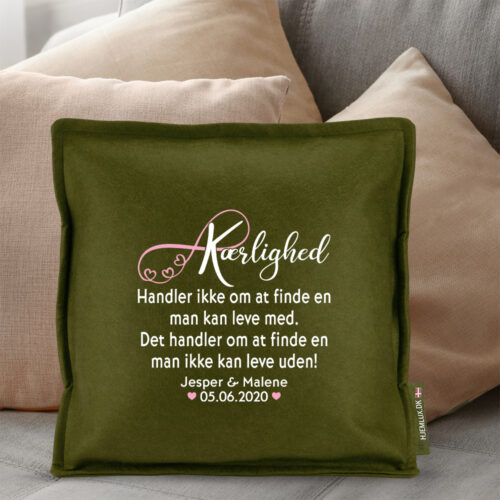 Alternative view of Kærlighed handler ikke om... | Pyntepude i filt