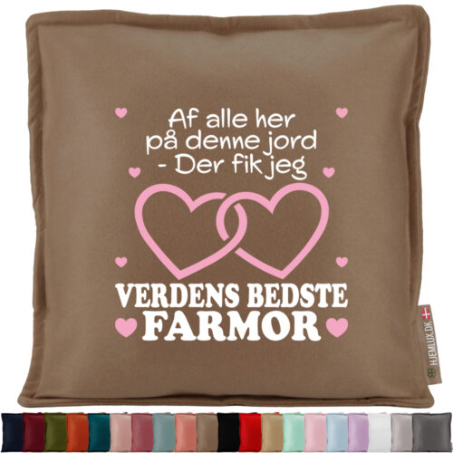 Af alle her på denne jord... - farmor | Pyntepude i filt