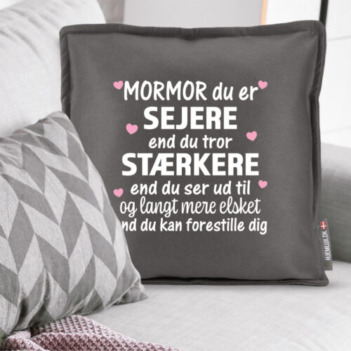 Alternative view of Mormor du er sejere end du tror... #1 | Pyntepude i filt