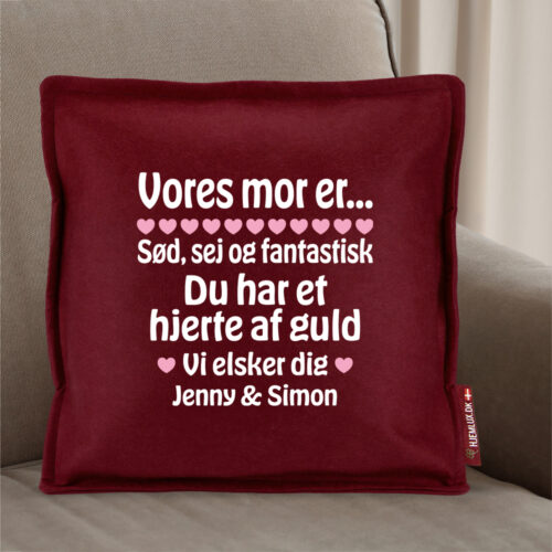 Alternative view of Min mor er sød, sej og fantastisk... | Pyntepude i filt
