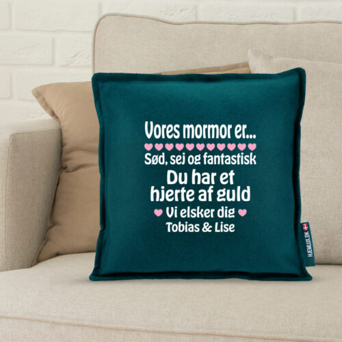 Alternative view of Min mormor er sød, sej og fantastisk... | Pyntepude i filt