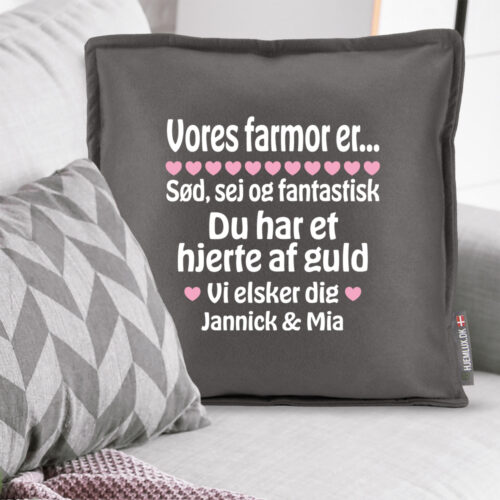 Alternative view of Min farmor er sød, sej og fantastisk... | Pyntepude i filt