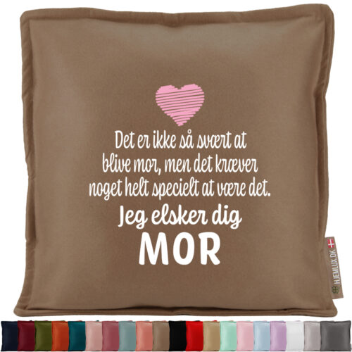 Det er ikke så svært at blive mor... | Pyntepude i filt