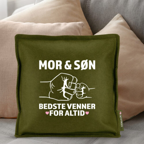 Alternative view of Bedste venner for altid – mor/søn | Pyntepude i filt