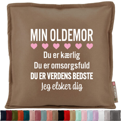 Min oldemor er verdens bedste | Pyntepude i filt