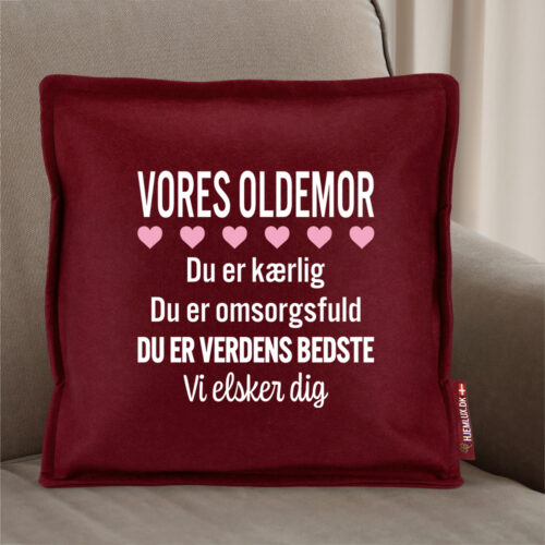 Alternative view of Min oldemor er verdens bedste | Pyntepude i filt