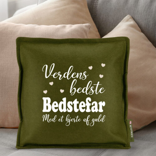 Alternative view of Verdens bedste bedstefar #1 | Pyntepude i filt