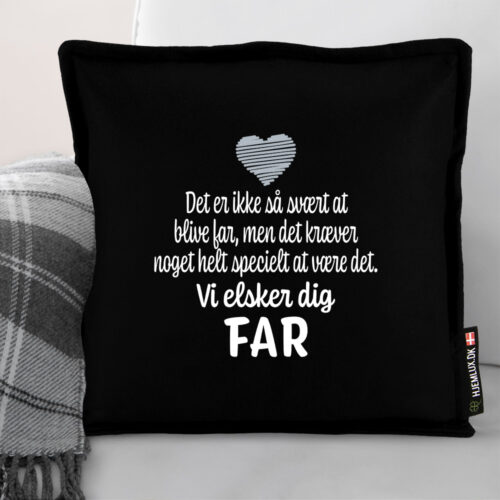 Alternative view of Det er ikke så svært at blive far... | Pyntepude i filt