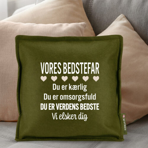 Alternative view of Min bedstefar er verdens bedste | Pyntepude i filt