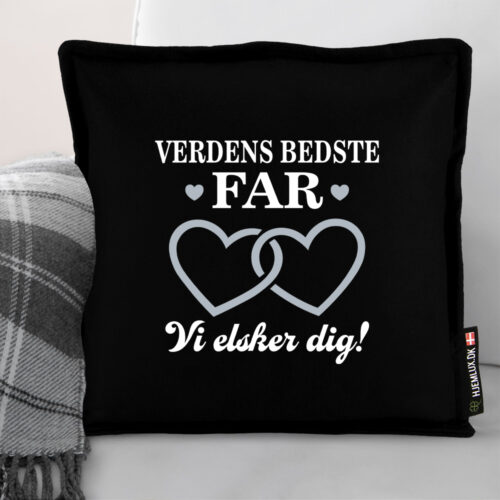 Alternative view of Verdens bedste far med sammenhængende hjerter | Pyntepude i filt