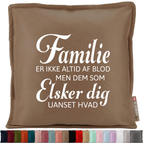 Familie er ikke altid af blod...  | Pyntepude i filt