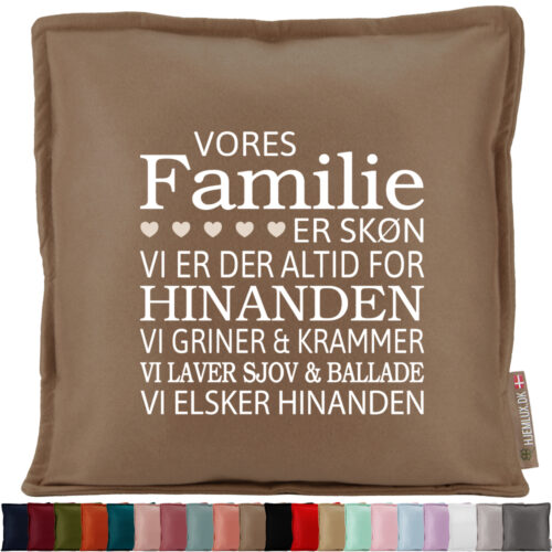 Vores familie er skøn... | Pyntepude i filt