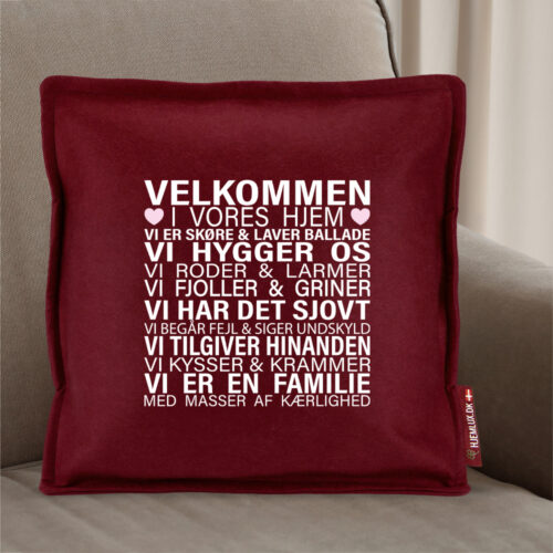 Alternative view of Velkommen i vores hjem... | Pyntepude i filt