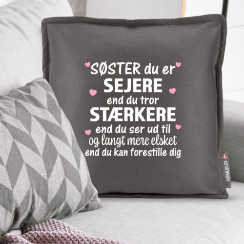 Alternative view of Søster du er sejere end du tror... #1 | Pyntepude i filt