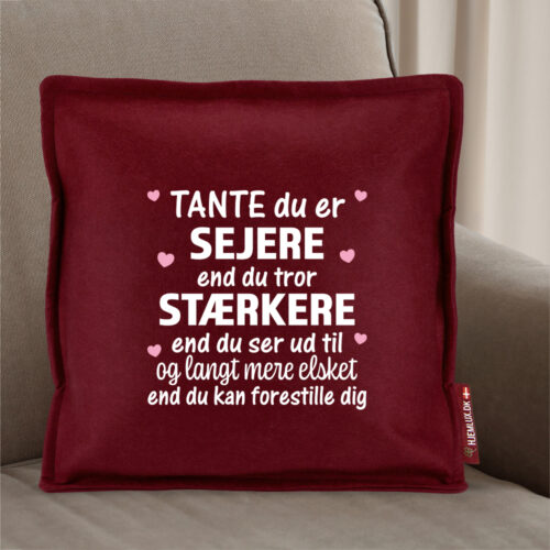 Alternative view of Tante du er sejere end du tror... #1 | Pyntepude i filt