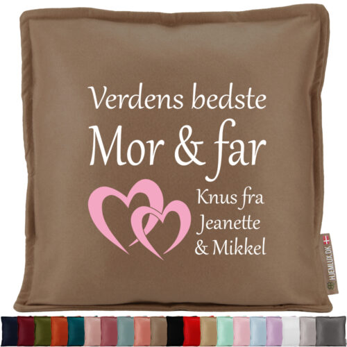 Verdens bedste mor & far | Pyntepude i filt