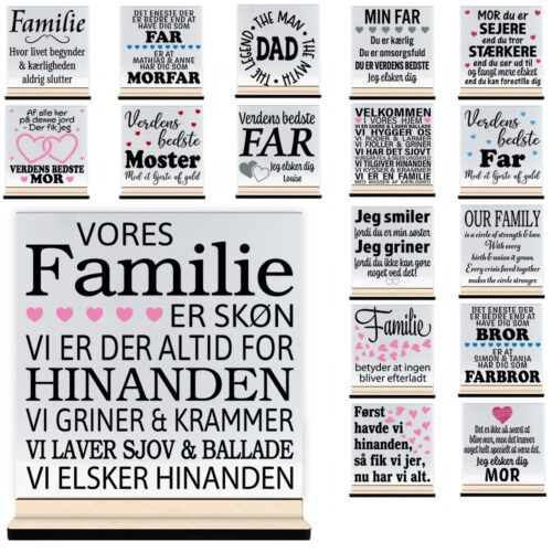 Alle | Glasskilte inkl. fod (poppel krydsfinér)