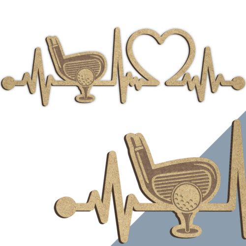 Alternative view of Golf | Heartbeat skilt (træfiber)