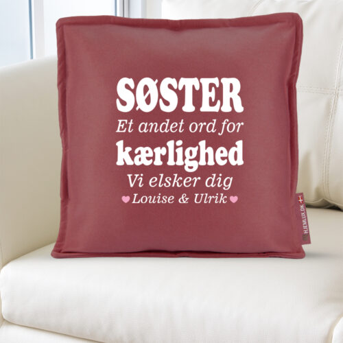 Alternative view of Søster et andet ord for kærlighed... | Pyntepude i filt