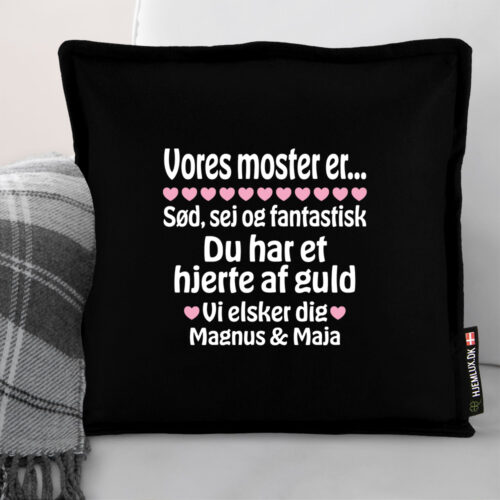 Min moster er sød, sej og fantastisk... | Pyntepude i filt - Image 2