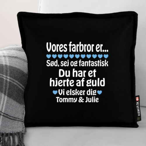 Alternative view of Min farbror er sød, sej og fantastisk... | Pyntepude i filt