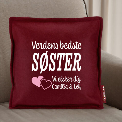 Alternative view of Verdens bedste søster #2 | Pyntepude i filt