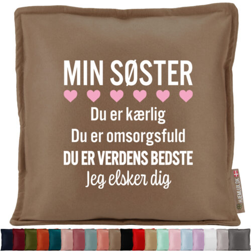 Min søster er verdens bedste | Pyntepude i filt