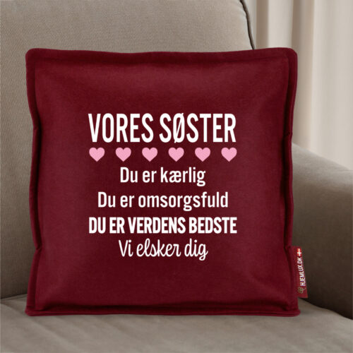 Alternative view of Min søster er verdens bedste | Pyntepude i filt