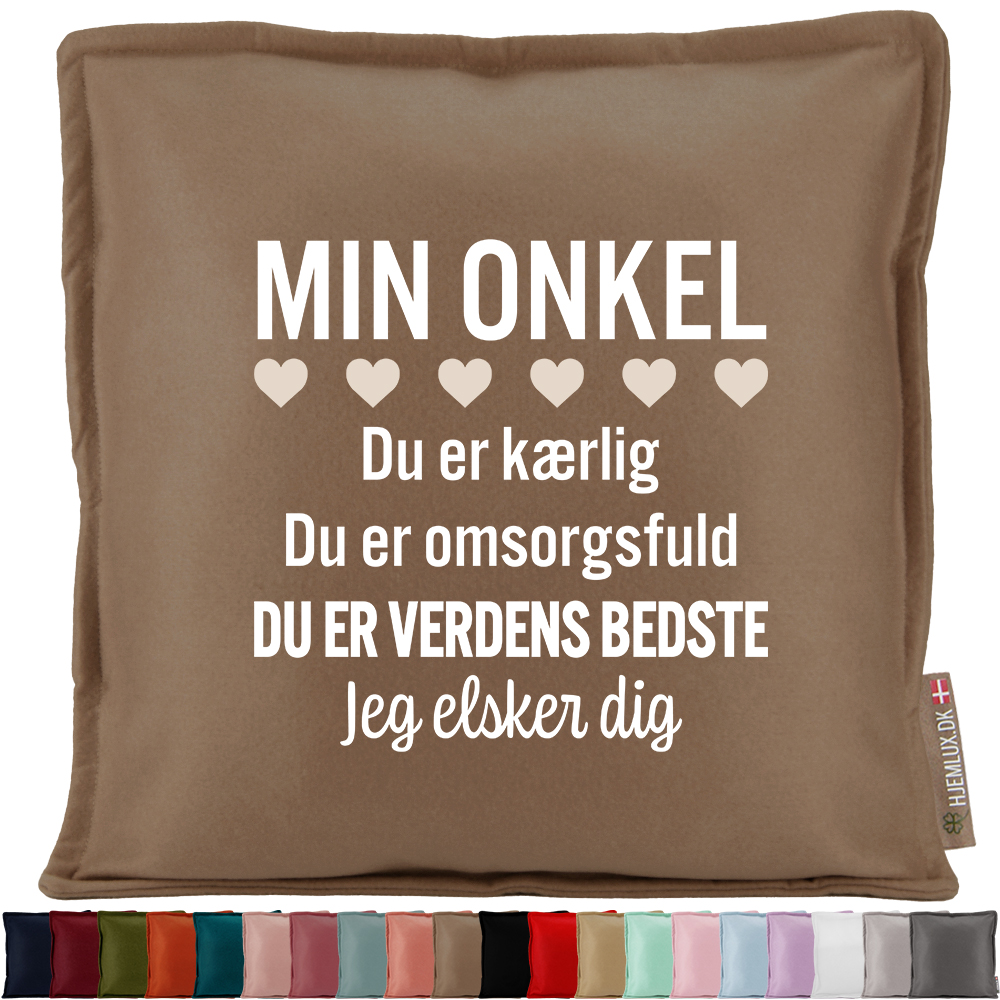 Min onkel er verdens bedste | Pyntepude i filt