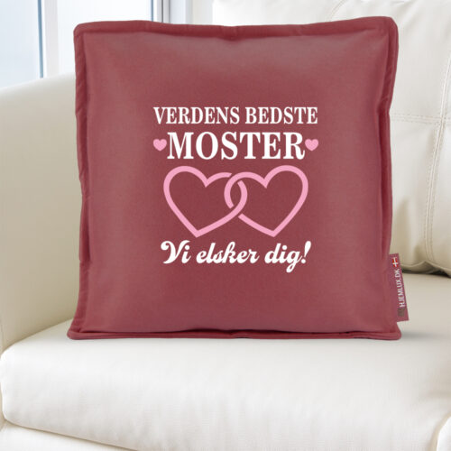 Alternative view of Verdens bedste moster med sammenhængende hjerter | Pyntepude i filt