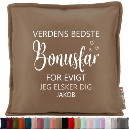 Verdens bedste bonusfar for evigt | Pyntepude i filt