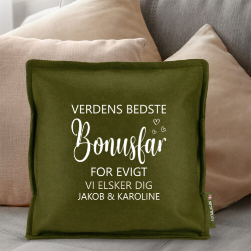 Alternative view of Verdens bedste bonusfar for evigt | Pyntepude i filt