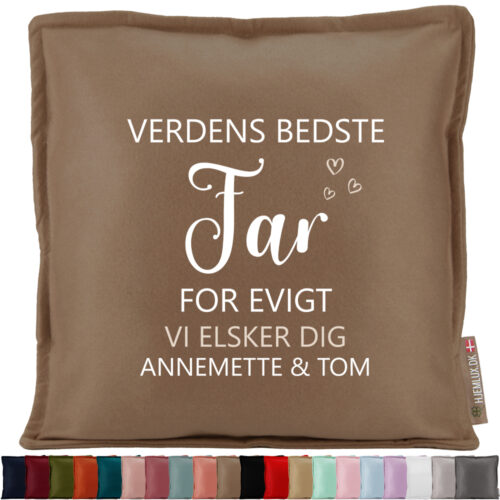 Verdens bedste far for evigt | Pyntepude i filt