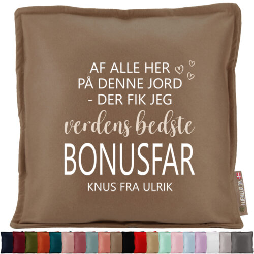 Af alle her på denne jord – bonusfar | Pyntepude i filt