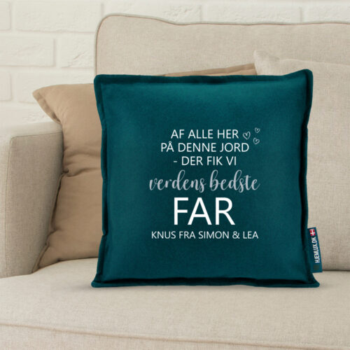 Alternative view of Af alle her på denne jord – far | Pyntepude i filt