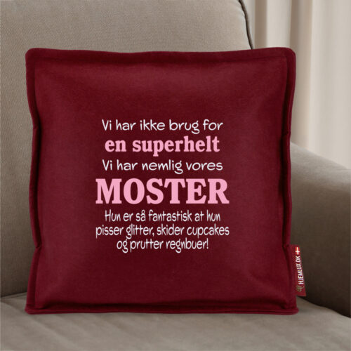 Alternative view of Jeg har ikke brug for en superhelt… – moster | Pyntepude i filt