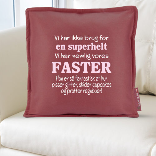 Alternative view of Jeg har ikke brug for en superhelt… – faster | Pyntepude i filt