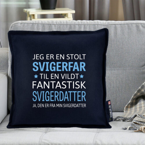 Alternative view of Jeg er en stolt svigerfar… – svigerdatter | Pyntepude i filt