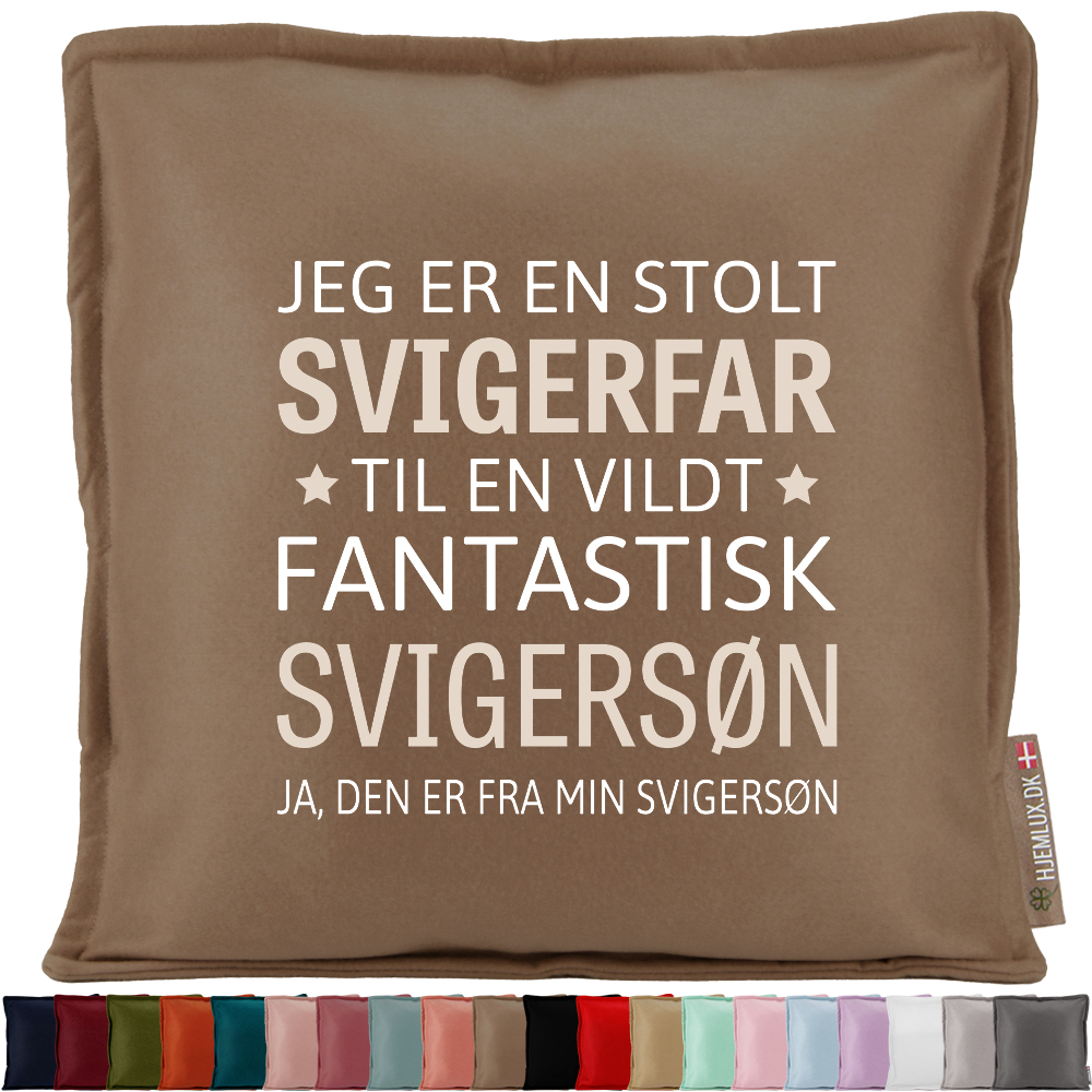 Jeg er en stolt svigerfar… – svigersøn | Pyntepude i filt