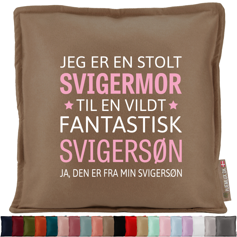Jeg er en stolt svigermor… – svigersøn | Pyntepude i filt