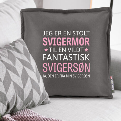 Alternative view of Jeg er en stolt svigermor… – svigersøn | Pyntepude i filt