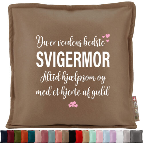 Svigermor, altid hjælpsom og med et hjerte af guld | Pyntepude i filt