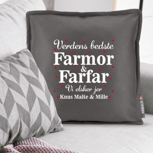 Alternative view of Verdens bedste farmor & farfar elsker jer | Pyntepude i filt