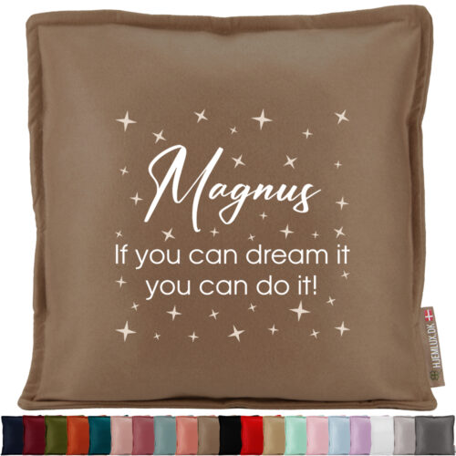 If you can dream it, you can do it med stjerner | Pyntepude i filt