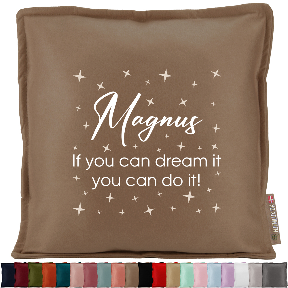 If you can dream it, you can do it med stjerner | Pyntepude i filt