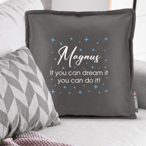 If you can dream it, you can do it med stjerner | Pyntepude i filt - Image 2