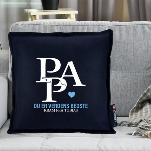 Alternative view of Pap, du er verdens bedste | Pyntepude i filt