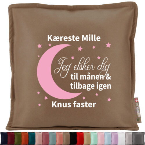 Elsker dig til månen og tilbage igen... | Pyntepude i filt
